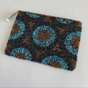 NWT Beaded Circle Pouch